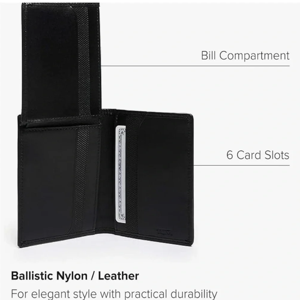 Tumi Black Textured Wallet new without tags in excellent condition